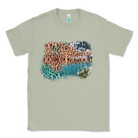 Matcha Leopard Wood Cowhide Pattern Mixed Western Frame Classic Tee - Bettercallsaul