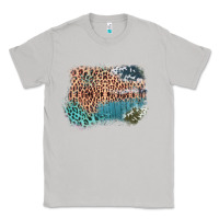 Moon Dust Leopard Wood Cowhide Pattern Mixed Western Frame Classic Tee - Bettercallsaul