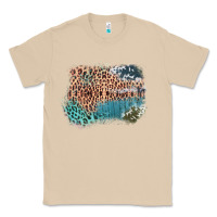 Mushroom Leopard Wood Cowhide Pattern Mixed Western Frame Classic Tee - Bettercallsaul