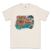 Natural Leopard Wood Cowhide Pattern Mixed Western Frame Classic Tee - Bettercallsaul