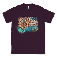 Plum Leopard Wood Cowhide Pattern Mixed Western Frame Classic Tee - Bettercallsaul