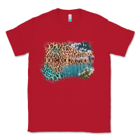 Red Leopard Wood Cowhide Pattern Mixed Western Frame Classic Tee - Bettercallsaul