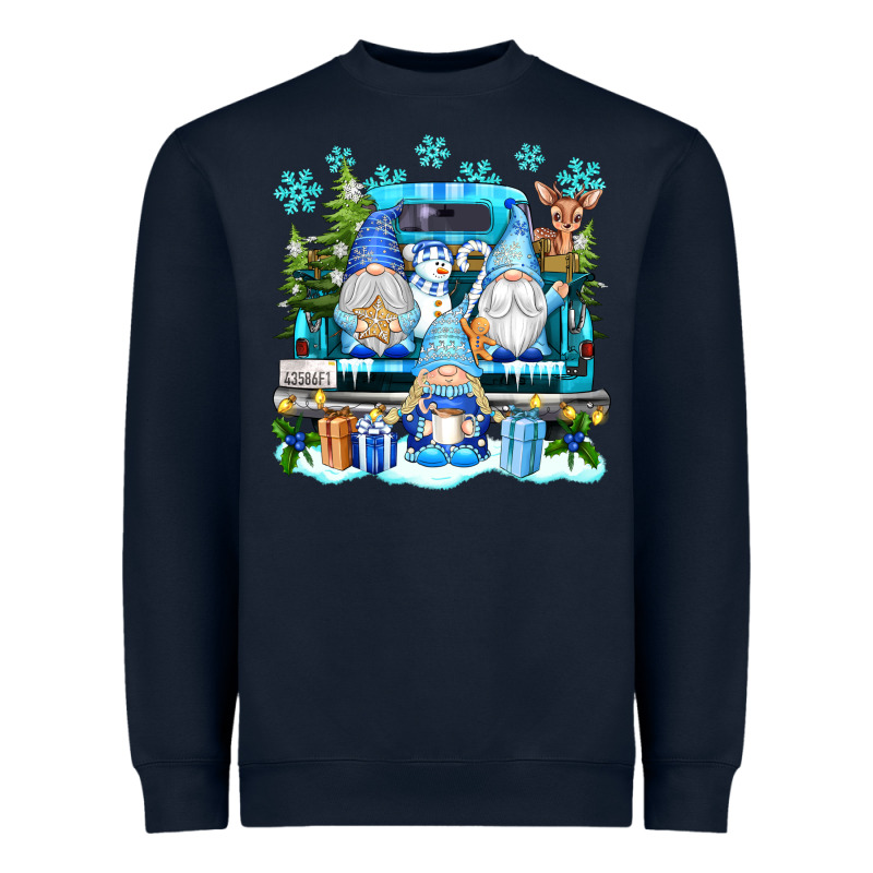 Snowman Gnome Truck Heavyweight Sweatshirt by texasbilliewilder | Teevron