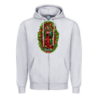 Heather Grey our lady of guadalupe christmas Zipper Hoodie - Jasminsmagicworld