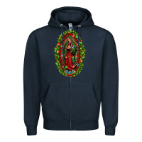 Navy our lady of guadalupe christmas Zipper Hoodie - Jasminsmagicworld