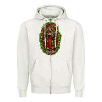 Oatmeal Heather our lady of guadalupe christmas Zipper Hoodie - Jasminsmagicworld
