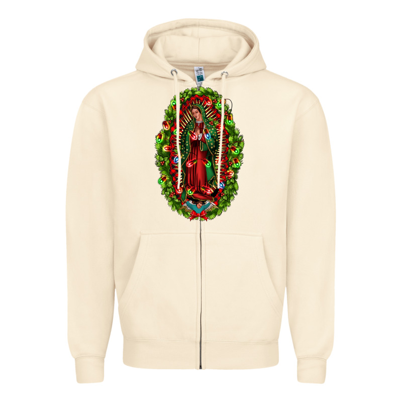 Our Lady Of Guadalupe Christmas Zipper Hoodie by Jasminsmagicworld | Teevron