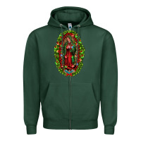 Sports Green our lady of guadalupe christmas Zipper Hoodie - Jasminsmagicworld