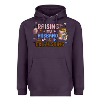 Plum raising my husband is exhausting Heavyweight Hoodie - MaliasSmallBusiness
