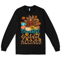 Black thankful grateful blessed turkey Long Sleeve Tee - Artiststas