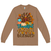 Toasted Coconut thankful grateful blessed turkey Long Sleeve Tee - Artiststas