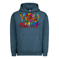 Pigment Midnight Navy LGBTQ+ you matter with leopard Urban Hoodie - NancyCooperArtShop