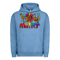 Pigment Pebble Blue LGBTQ+ you matter with leopard Urban Hoodie - NancyCooperArtShop