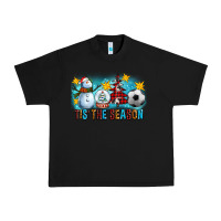 Black Tis The Season Christmas With Soccer Ball And Snowman Urban Heavy Tee - FaDigitalArtStudio