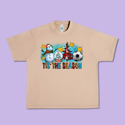 Tis The Season Christmas With Soccer Ball And Snowman Urban Heavy Tee Designed By Fadigitalartstudio