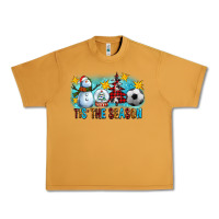 Peanut Butter Tis The Season Christmas With Soccer Ball And Snowman Urban Heavy Tee - FaDigitalArtStudio