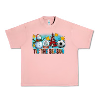 Salmon Tis The Season Christmas With Soccer Ball And Snowman Urban Heavy Tee - FaDigitalArtStudio