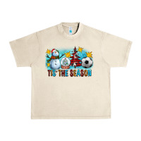 Sandshell Tis The Season Christmas With Soccer Ball And Snowman Urban Heavy Tee - FaDigitalArtStudio