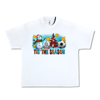 White Tis The Season Christmas With Soccer Ball And Snowman Urban Heavy Tee - FaDigitalArtStudio