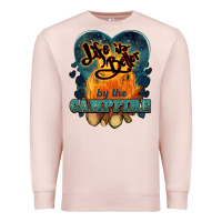 Pale Pink life is better by the campfire Premium Sweatshirt - NancyCooperArtShop