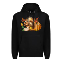 Black Fall Squirrel Premium Hoodie - LillyAllenDesigns