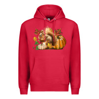 Cardinal Fall Squirrel Premium Hoodie - LillyAllenDesigns