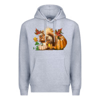 Heather Grey Fall Squirrel Premium Hoodie - LillyAllenDesigns