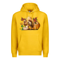 Lemon Fall Squirrel Premium Hoodie - LillyAllenDesigns
