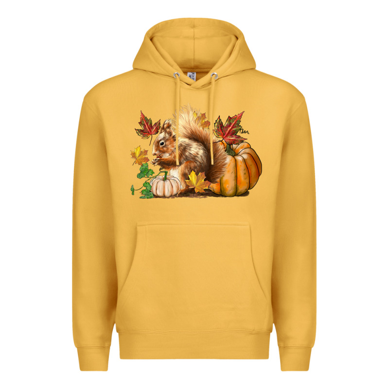 Fall Squirrel Premium Hoodie by LillyAllenDesigns | Teevron