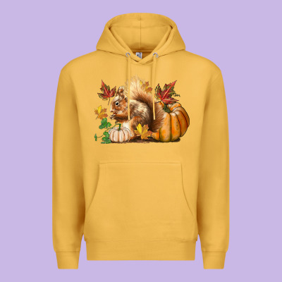 Fall Squirrel Premium Hoodie Designed By Lillyallendesigns