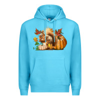 Ocean Blue Fall Squirrel Premium Hoodie - LillyAllenDesigns