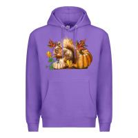 Purple Fall Squirrel Premium Hoodie - LillyAllenDesigns