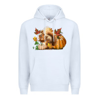 White Fall Squirrel Premium Hoodie - LillyAllenDesigns