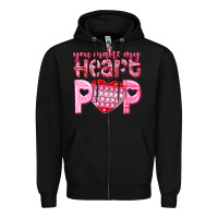Black you make my heart pop Zipper Hoodie - NancyCooperArtShop