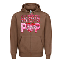 Chestnut you make my heart pop Zipper Hoodie - NancyCooperArtShop