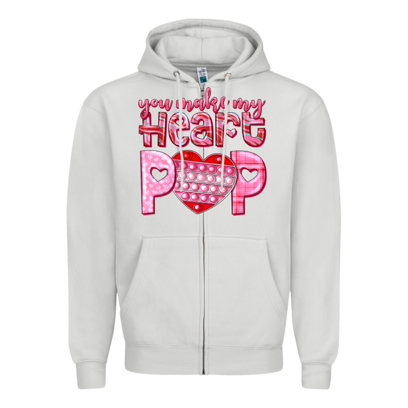 You Make My Heart Pop Zipper Hoodie by NancyCooperArtShop | Teevron