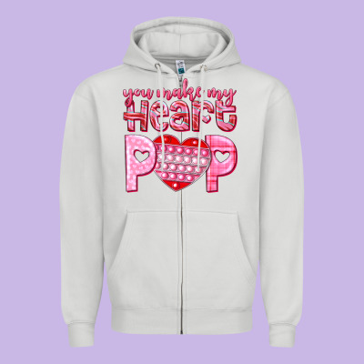 You Make My Heart Pop Zipper Hoodie Designed By Nancycooperartshop