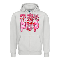 Dove Grey you make my heart pop Zipper Hoodie - NancyCooperArtShop