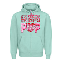 Seafoam you make my heart pop Zipper Hoodie - NancyCooperArtShop