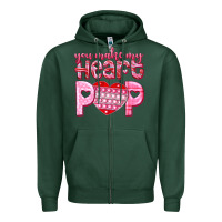 Sports Green you make my heart pop Zipper Hoodie - NancyCooperArtShop