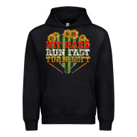 Black Hit hard run fast turn left Urban Hoodie - NancyCooperArtShop