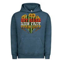 Pigment Midnight Navy Hit hard run fast turn left Urban Hoodie - NancyCooperArtShop