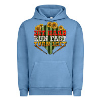 Pigment Pebble Blue Hit hard run fast turn left Urban Hoodie - NancyCooperArtShop