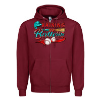 Burgundy raising ballers Zipper Hoodie - NancyCooperArtShop