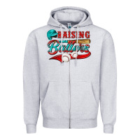 Heather Grey raising ballers Zipper Hoodie - NancyCooperArtShop