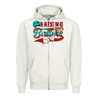 Oatmeal Heather raising ballers Zipper Hoodie - NancyCooperArtShop