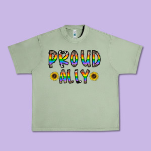 Proud Ally Urban Heavy Tee Designed By Cowhidedigitalart