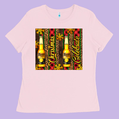 Beer Bottle For Christmas Ladies Tee Designed By Adodesignshop