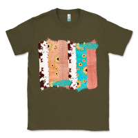 Army Green Western Cowhide Sunflower Jute Glitter Farm Life Brush Stroke Classic Tee - Bettercallsaul