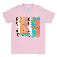 Bubblegum Pink Western Cowhide Sunflower Jute Glitter Farm Life Brush Stroke Classic Tee - Bettercallsaul